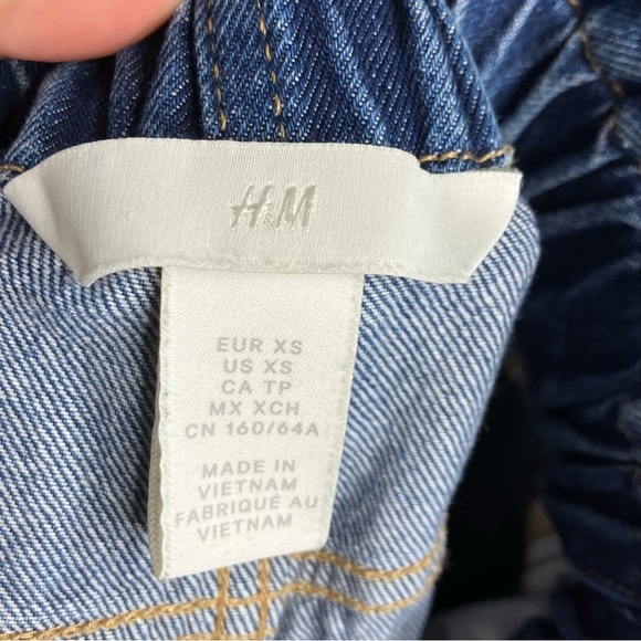 H&M paper bag denim shorts high waist size XS - Picture 6 of 6